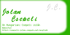 jolan csepeli business card